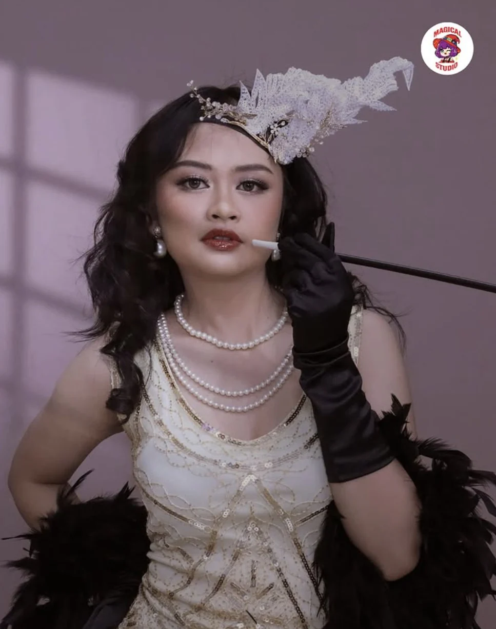 1920s Female Flapper (Beige) N01 - Image 2